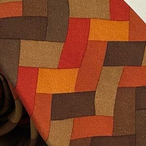 Salvatore Ferragamo Silk Tie: red, brown, green tones